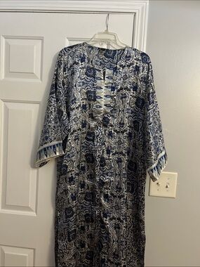 Blue Paisley Printed Women's Dress